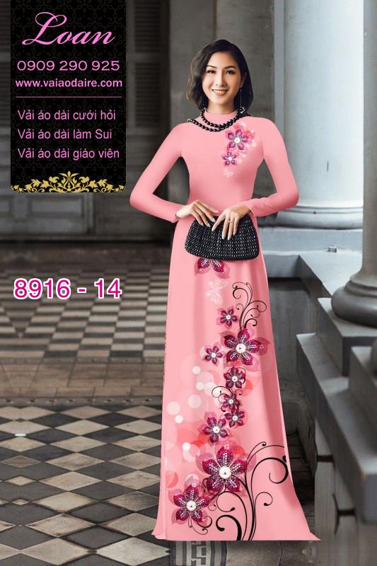Vải áo dài hoa 3D