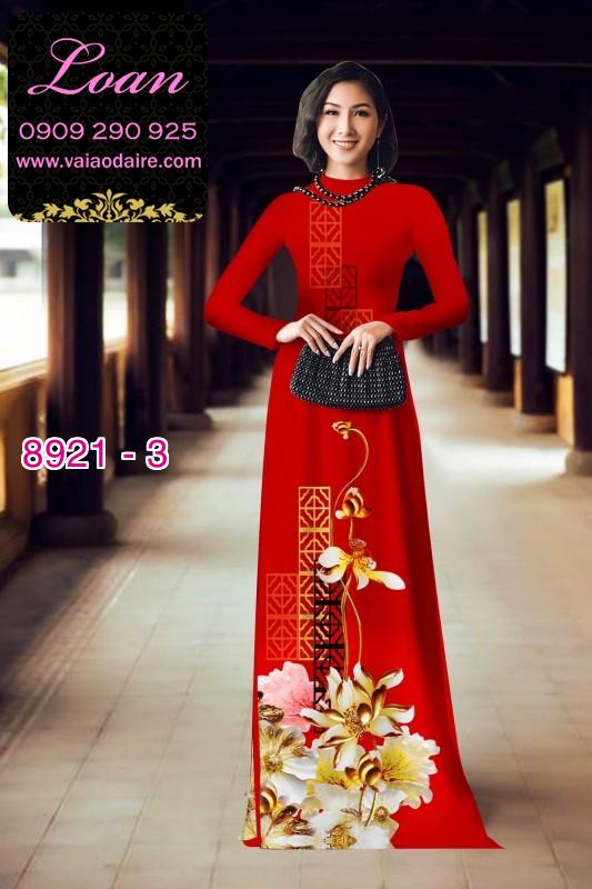 Vải áo dài hoa 3D