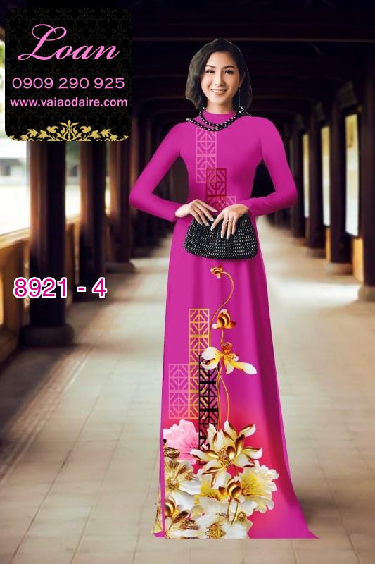 Vải áo dài hoa 3D