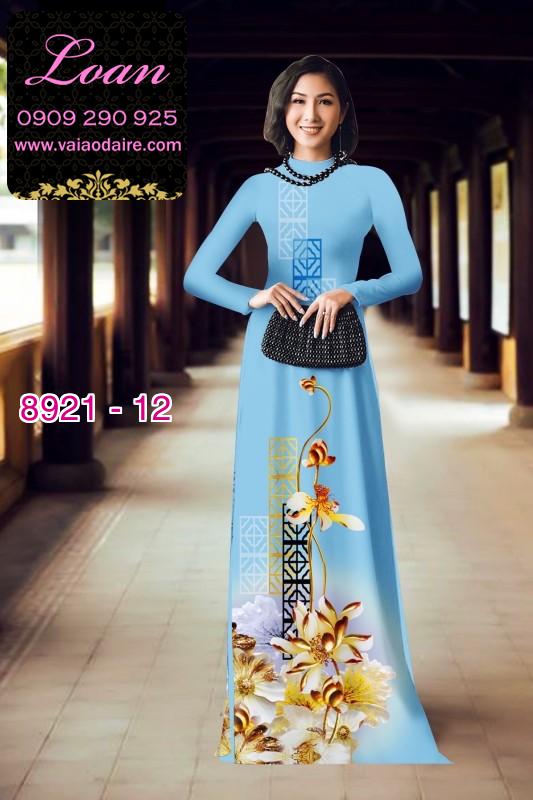 Vải áo dài hoa 3D