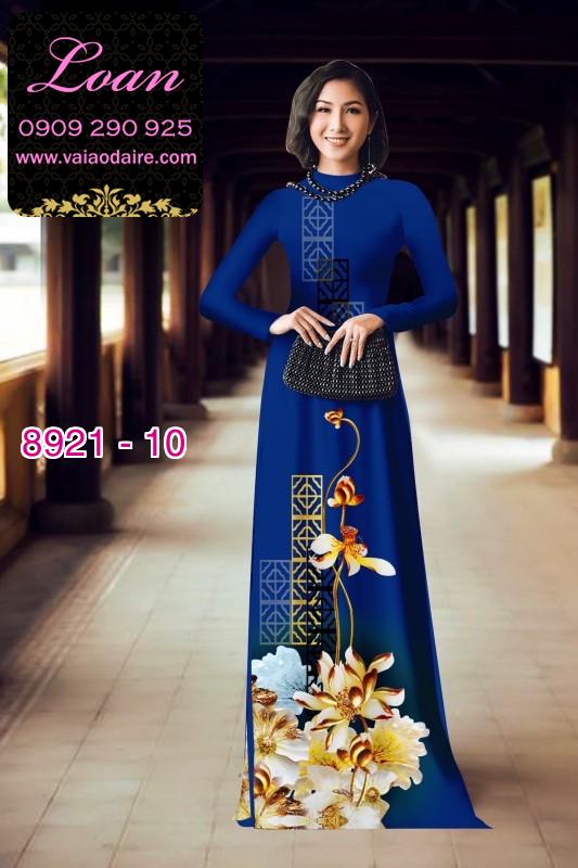 Vải áo dài hoa 3D