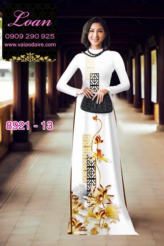 Vải áo dài hoa 3D