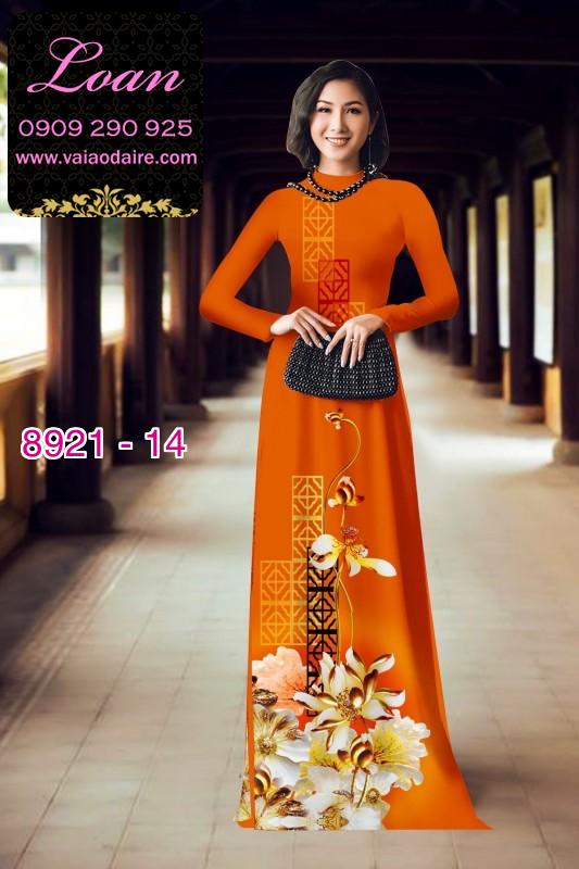 Vải áo dài hoa 3D