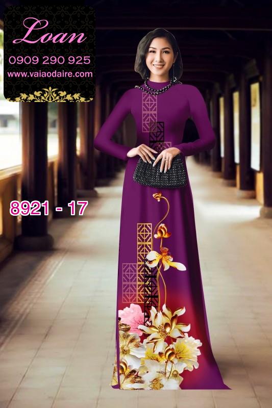 Vải áo dài hoa 3D