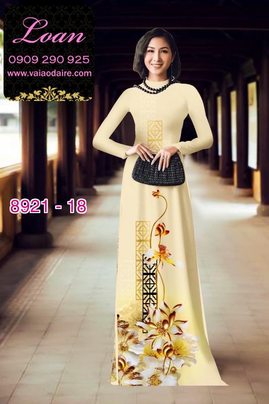 Vải áo dài hoa 3D