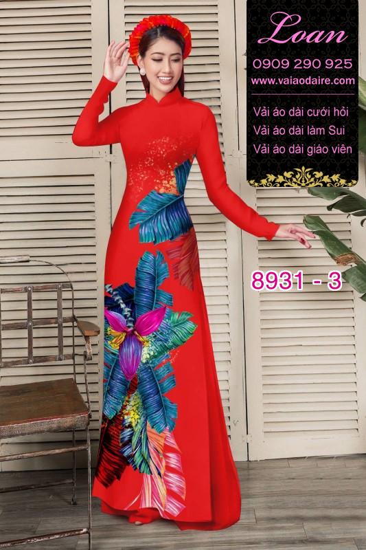 Vải áo dài hoa 3D