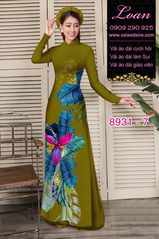 Vải áo dài hoa 3D