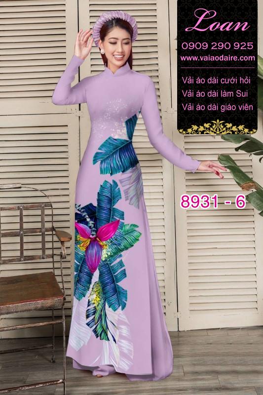 Vải áo dài hoa 3D