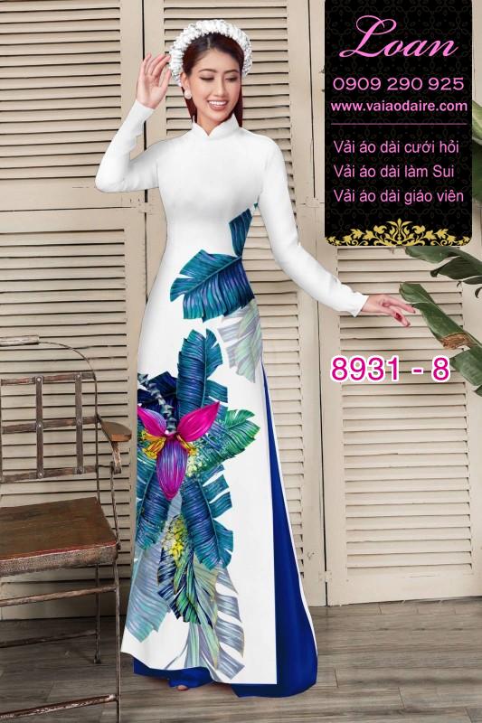 Vải áo dài hoa 3D