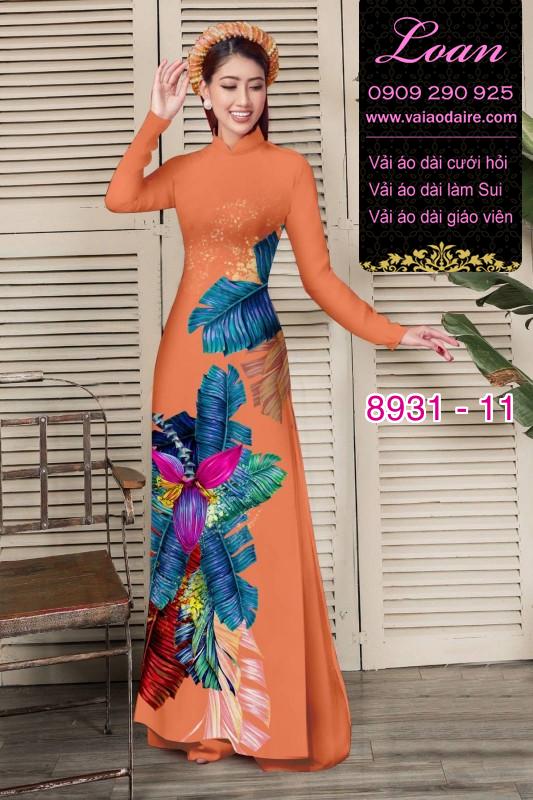 Vải áo dài hoa 3D