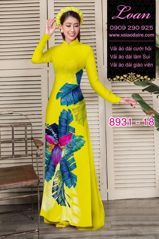 Vải áo dài hoa 3D