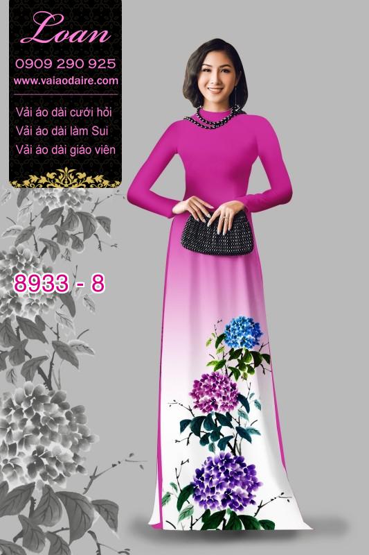 Vải áo dài hoa 3D