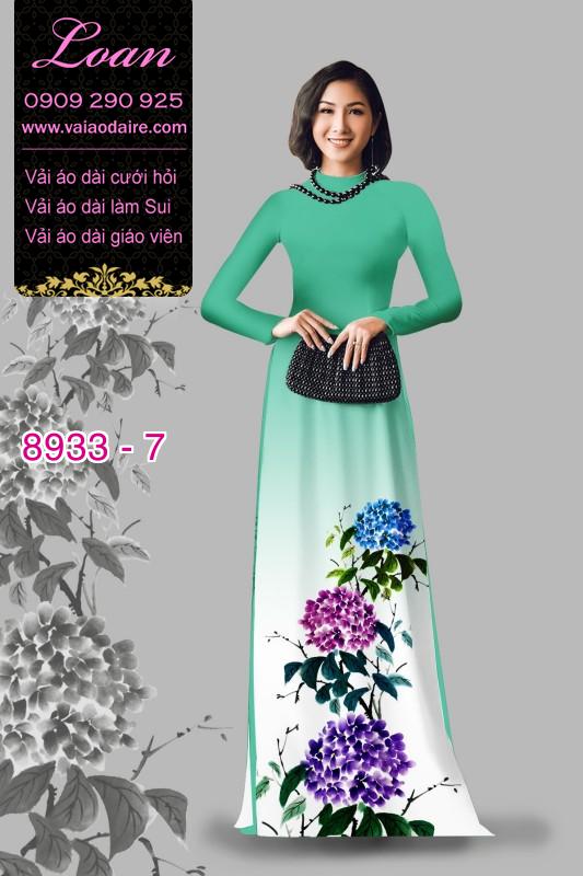 Vải áo dài hoa 3D