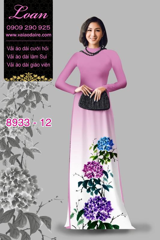 Vải áo dài hoa 3D