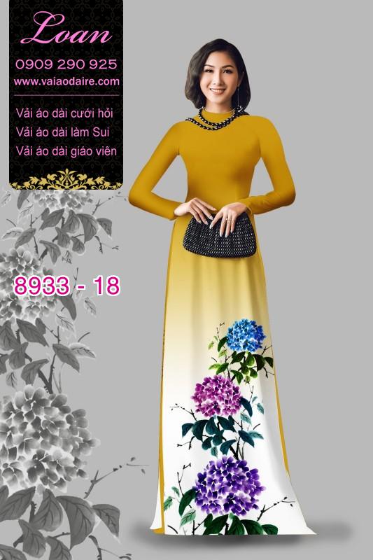 Vải áo dài hoa 3D