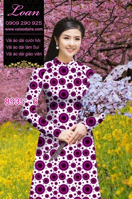 Vải áo dài họa tiết tròn
