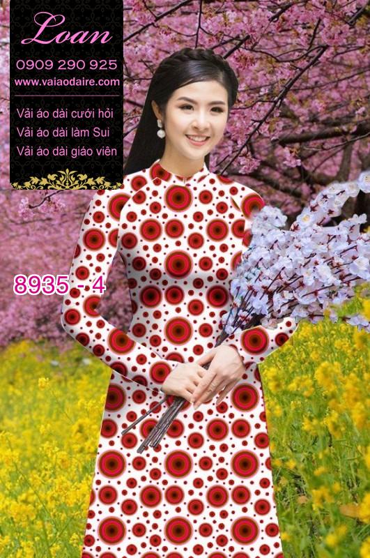 Vải áo dài họa tiết tròn