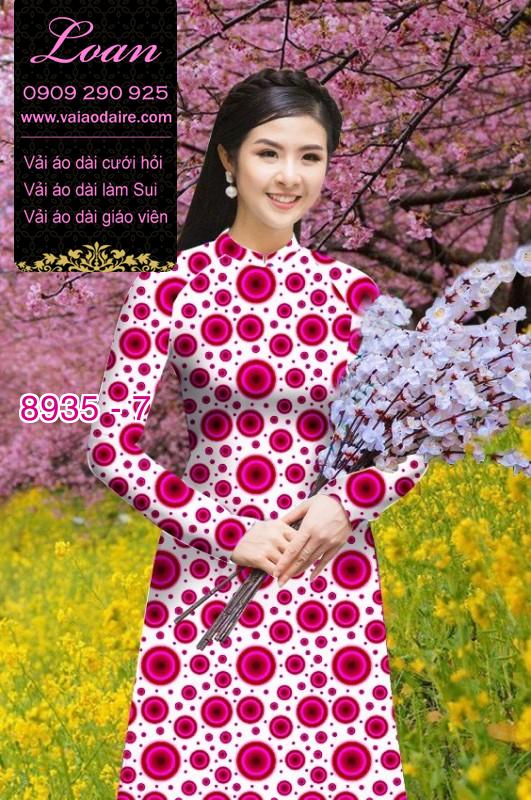 Vải áo dài họa tiết tròn