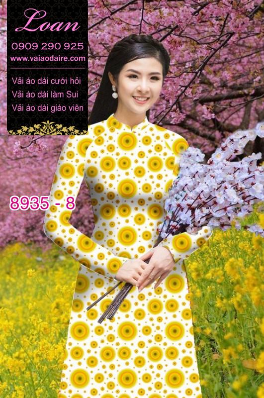 Vải áo dài họa tiết tròn