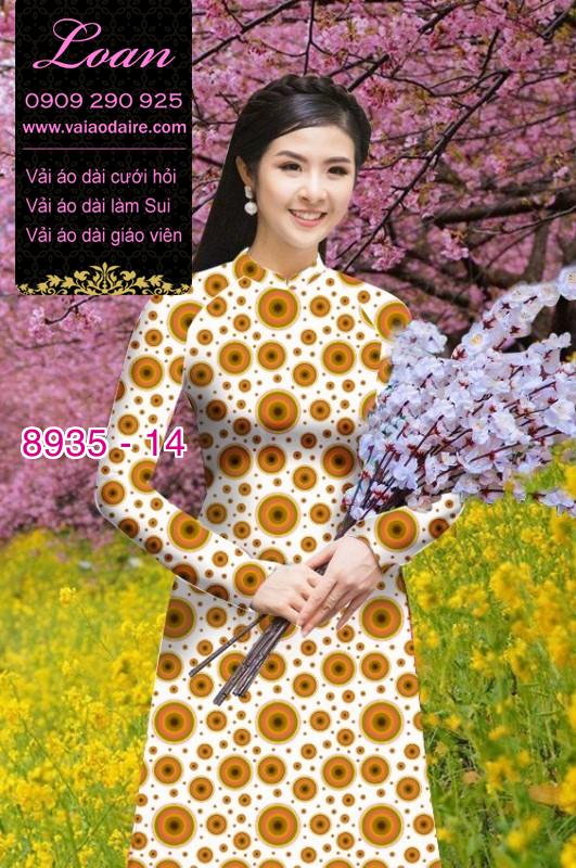 Vải áo dài họa tiết tròn