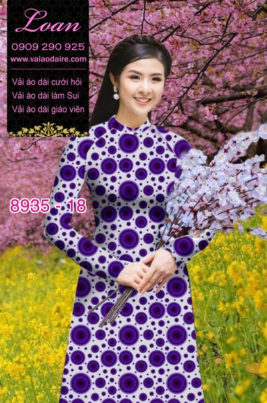 Vải áo dài họa tiết tròn
