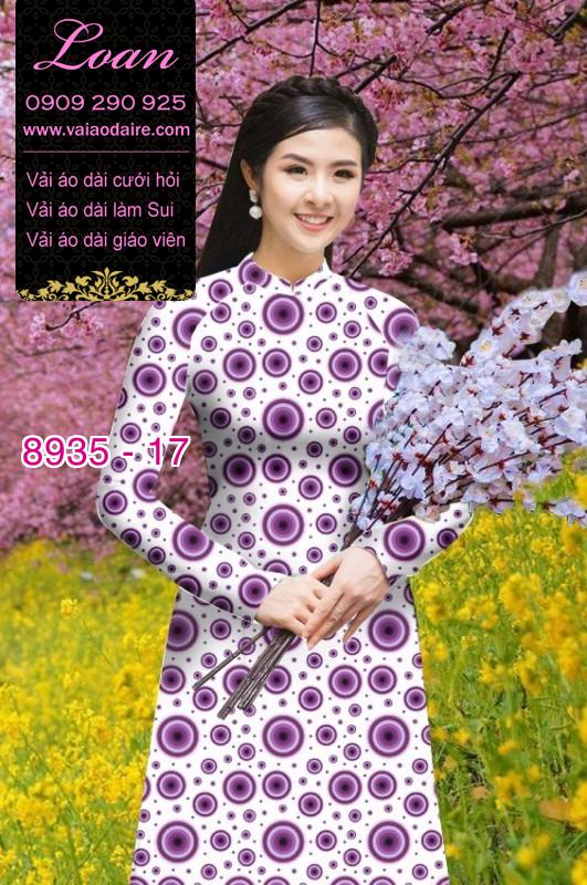 Vải áo dài họa tiết tròn