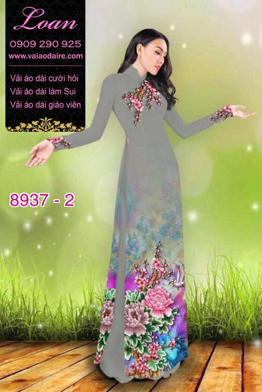 Vải áo dài hoa Mẫu Đơn