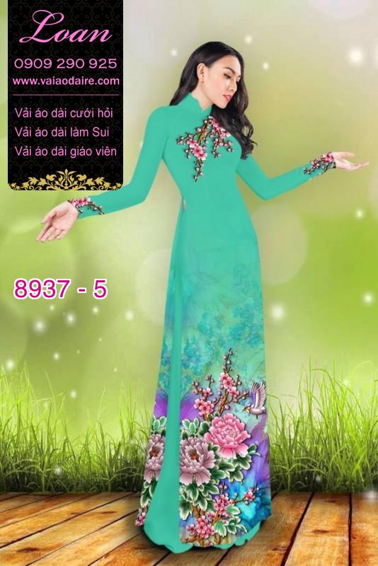 Vải áo dài hoa Mẫu Đơn