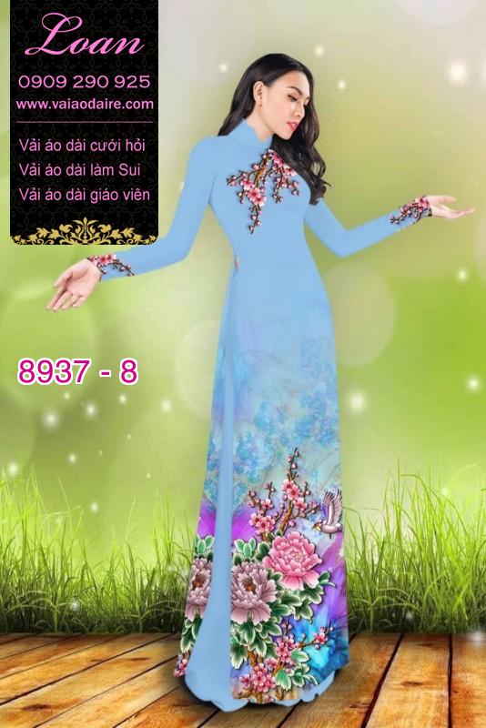 Vải áo dài hoa Mẫu Đơn