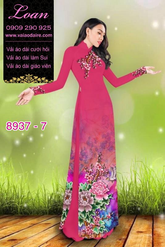 Vải áo dài hoa Mẫu Đơn