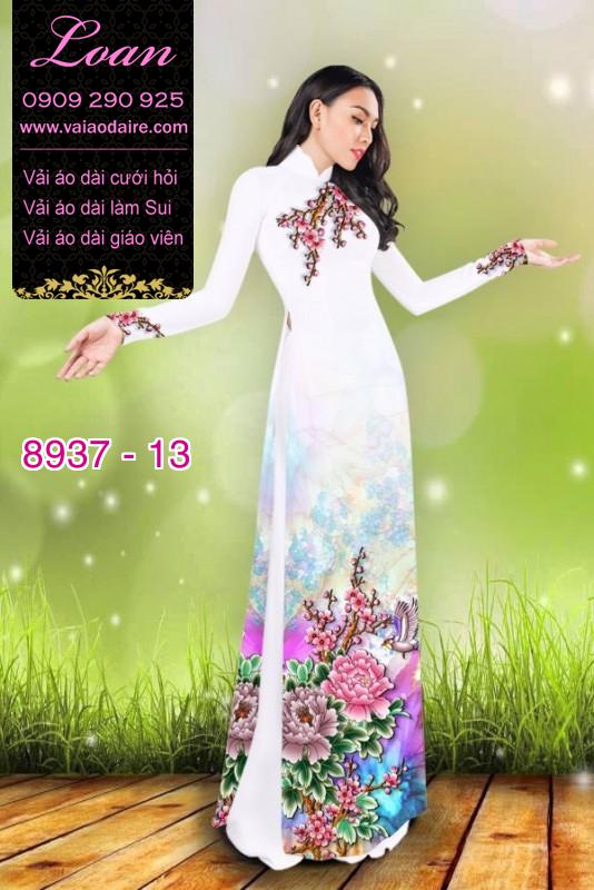 Vải áo dài hoa Mẫu Đơn
