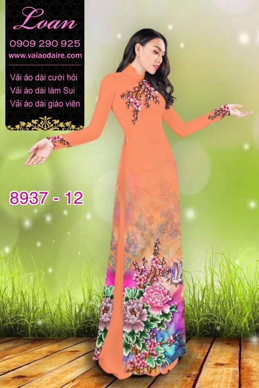 Vải áo dài hoa Mẫu Đơn