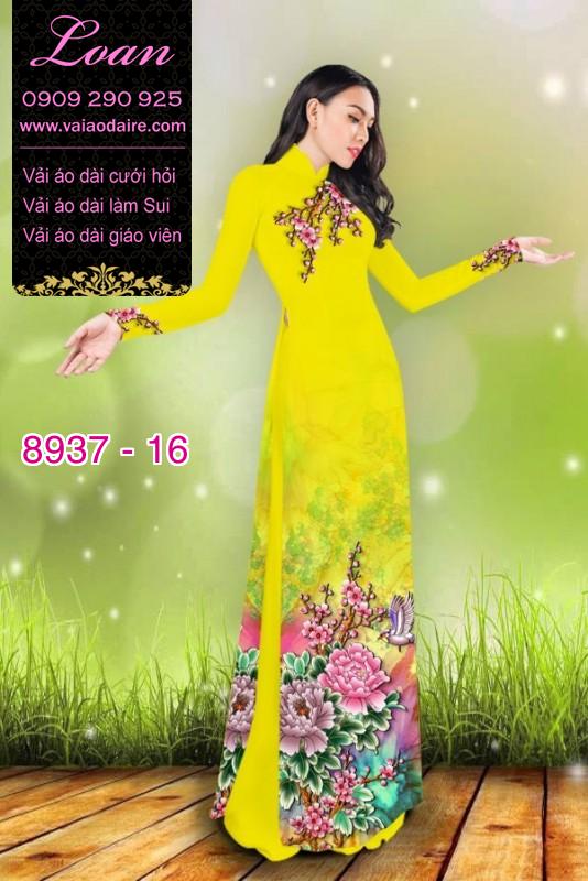 Vải áo dài hoa Mẫu Đơn