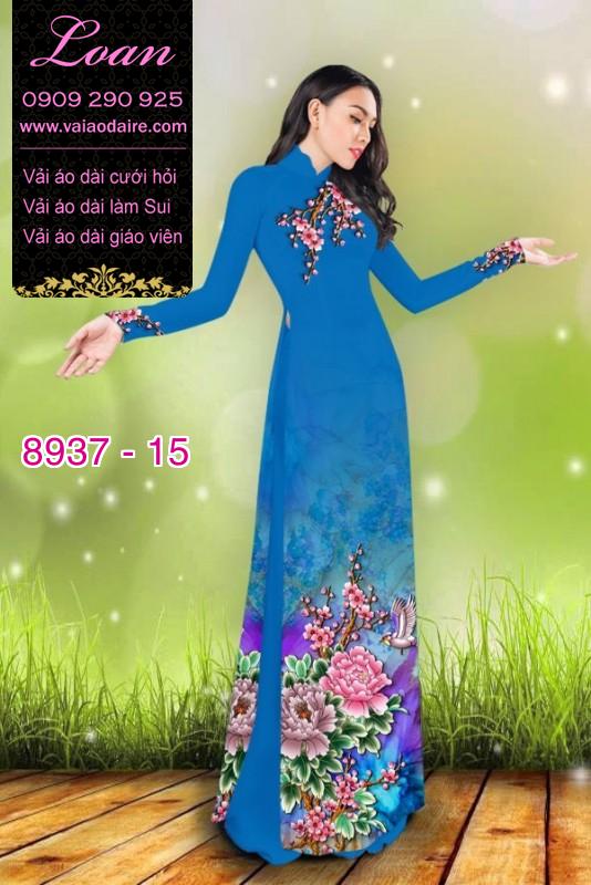 Vải áo dài hoa Mẫu Đơn