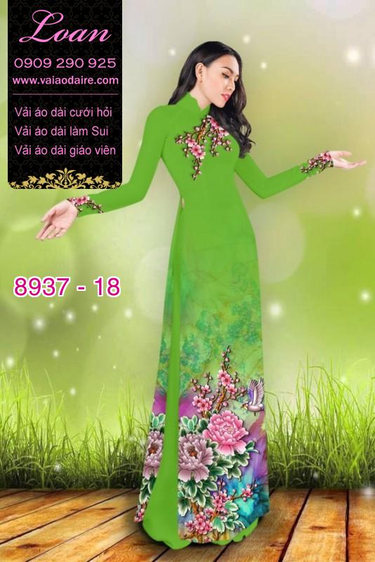 Vải áo dài hoa Mẫu Đơn