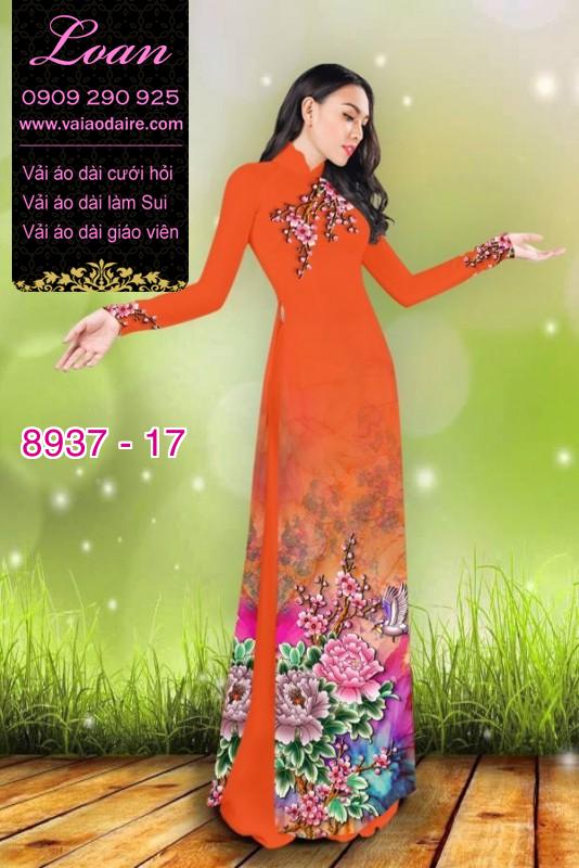 Vải áo dài hoa Mẫu Đơn