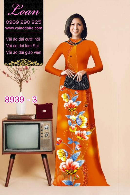 Vải áo dài hoa 3D Vải áo dài hoa 3D