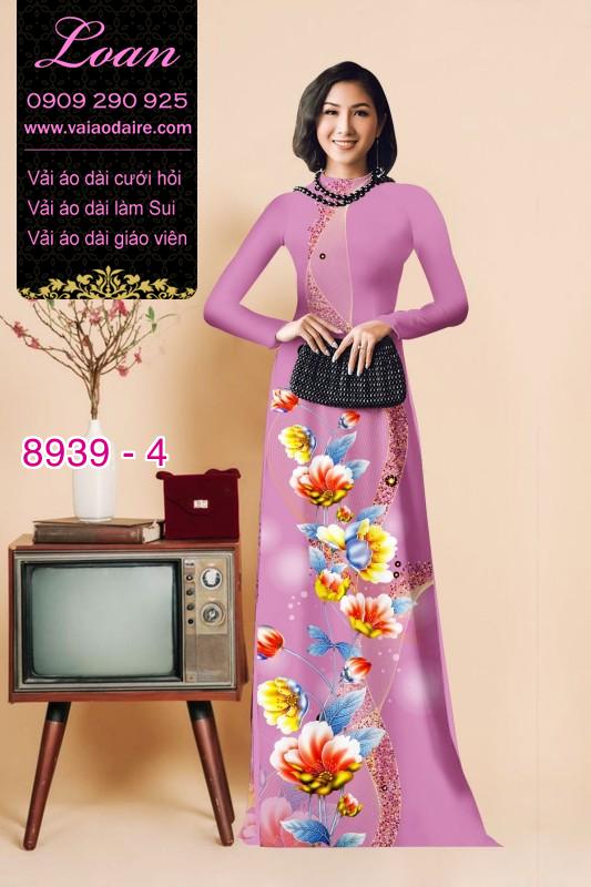 Vải áo dài hoa 3D Vải áo dài hoa 3D
