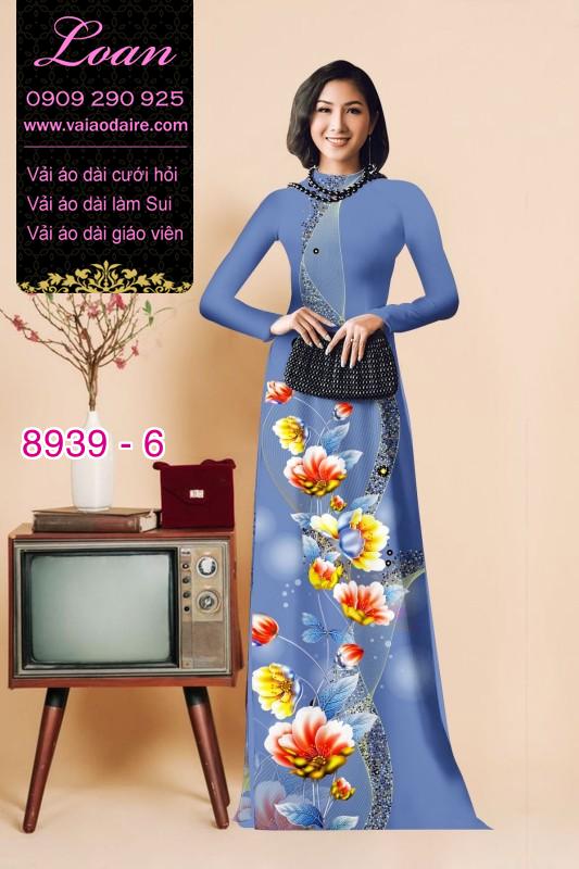 Vải áo dài hoa 3D Vải áo dài hoa 3D