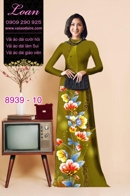 Vải áo dài hoa 3D Vải áo dài hoa 3D