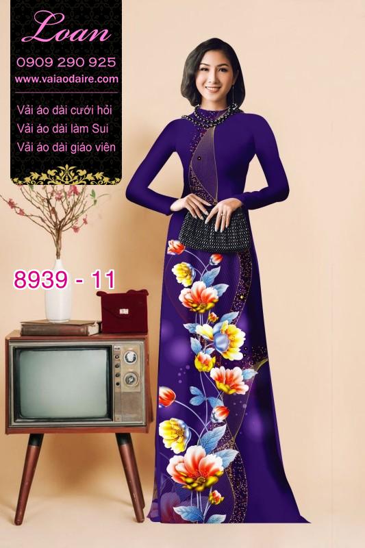 Vải áo dài hoa 3D Vải áo dài hoa 3D