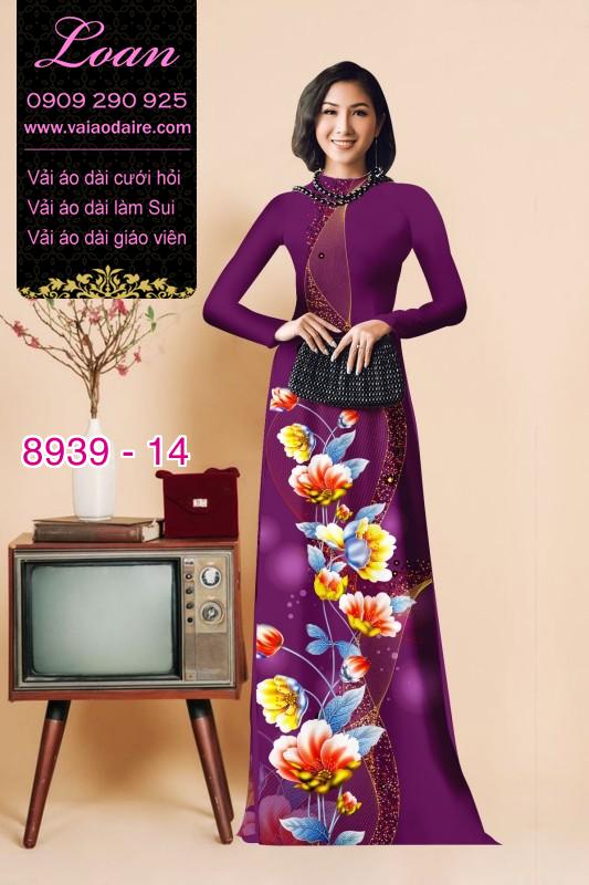 Vải áo dài hoa 3D Vải áo dài hoa 3D