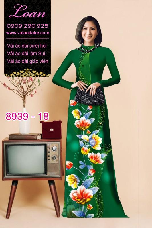 Vải áo dài hoa 3D Vải áo dài hoa 3D