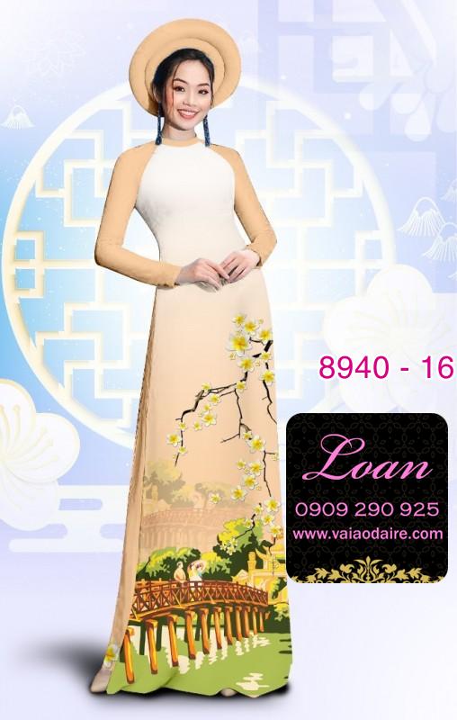 Vải áo dài phong cảnh