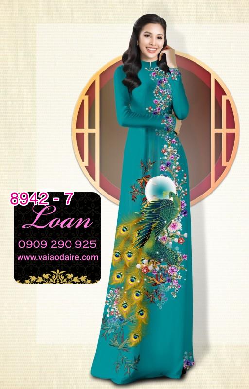 Vải áo dài chim Công