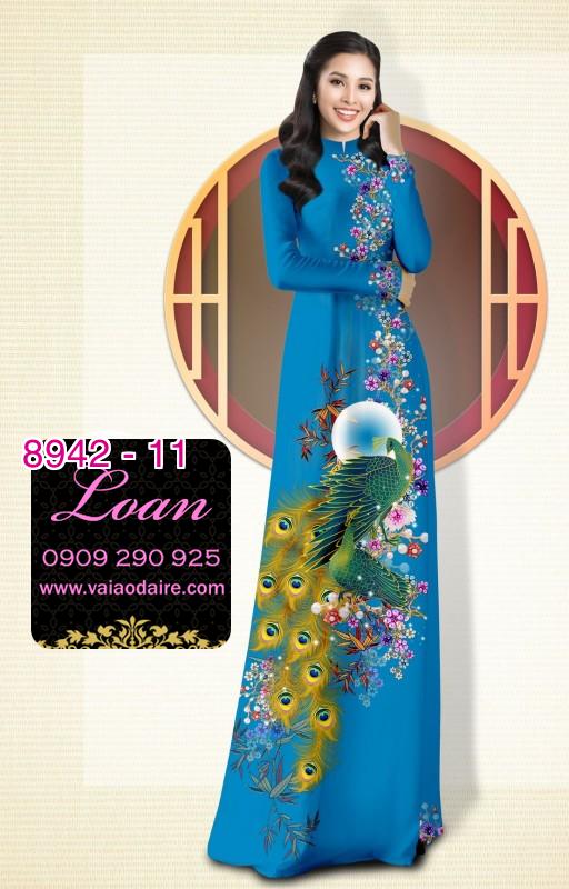 Vải áo dài chim Công