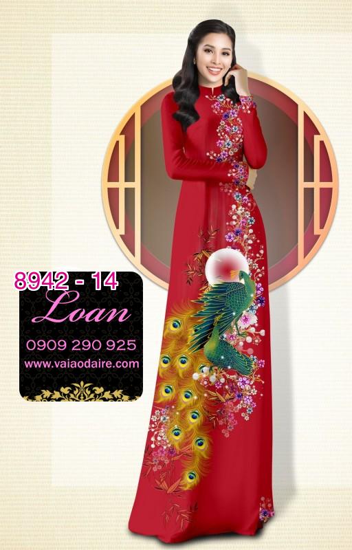 Vải áo dài chim Công