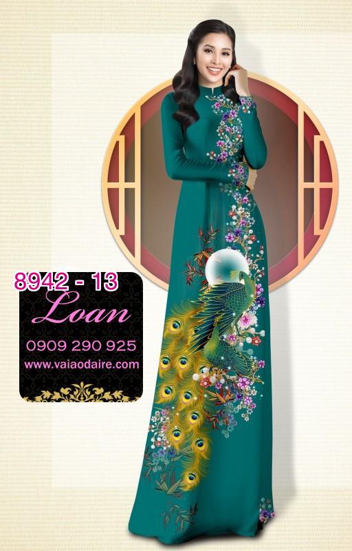 Vải áo dài chim Công