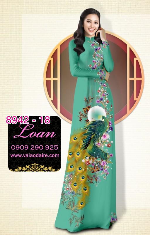 Vải áo dài chim Công