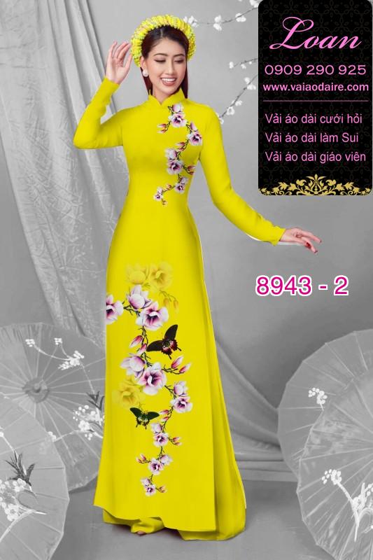 Vải áo dài hoa 3D